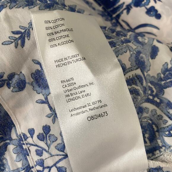 NWT Anthropologie Somerset Maxi in Ivory Blue Fern Floral Tiered Cotton Dress LP - Picture 3 of 6